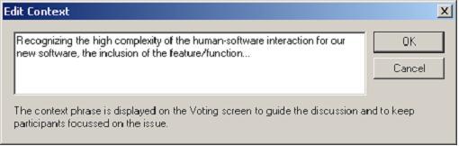 Edit Context pane